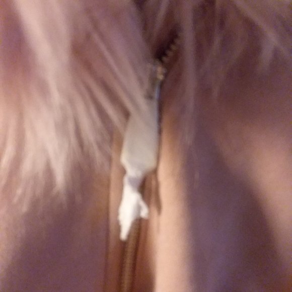 Pink Faux suede plus size jacket with faux fur - Picture 4 of 7